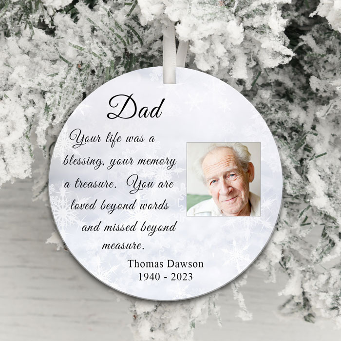 Personalised Acrylic Photo Memorial Christmas Decoration