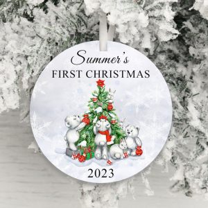 Acrylic Personalised Baby's First Christmas Tree Decoration