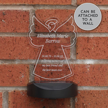 Personalised Angel Memorial Outdoor Solar Light Up Sign
