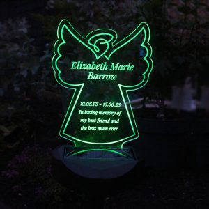 Personalised Angel Memorial Outdoor Solar Light Up Sign