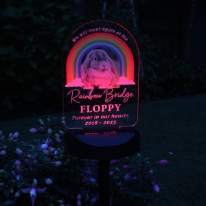 Personalised Rainbow Bridge Pet Memorial Light Up Plaque