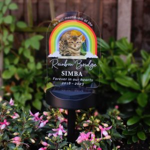 Personalised Rainbow Bridge Pet Memorial Light Up Plaque