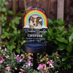 Personalised Rainbow Bridge Pet Memorial Light Up Plaque