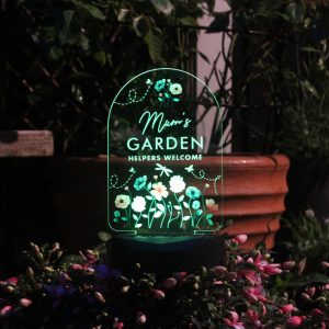 Personalised Flower Garden Outdoor Solar Light Up Sign