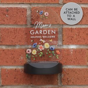 Personalised Flower Garden Outdoor Solar Light Up Sign