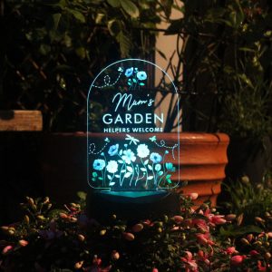 Personalised Flower Garden Outdoor Solar Light Up Sign
