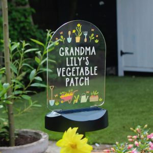 Personalised Vegetable Patch Outdoor Solar Light Up Sign