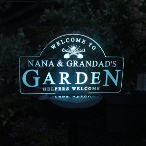 Personalised Garden Sign Outdoor Solar LED Light Up Plaque