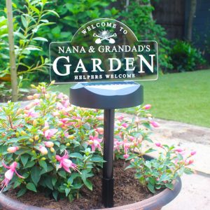 Personalised Garden Sign Outdoor Solar LED Light Up Plaque
