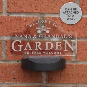 Personalised Garden Sign Outdoor Solar LED Light Up Plaque