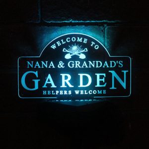 Personalised Garden Sign Outdoor Solar LED Light Up Plaque