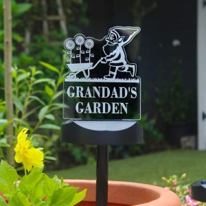 Personalised Gnome Garden Outdoor Solar Light Up Sign