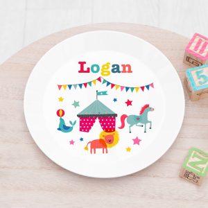 Personalised Kid's Drop-Proof Plastic Circus Dining Set