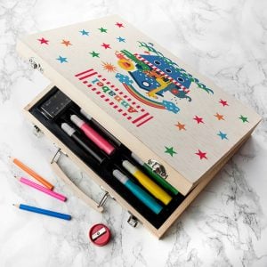 Personalised Kid's Noah's Ark Colouring & Art Set In A Case