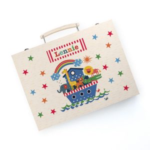 Personalised Kid's Noah's Ark Colouring & Art Set In A Case