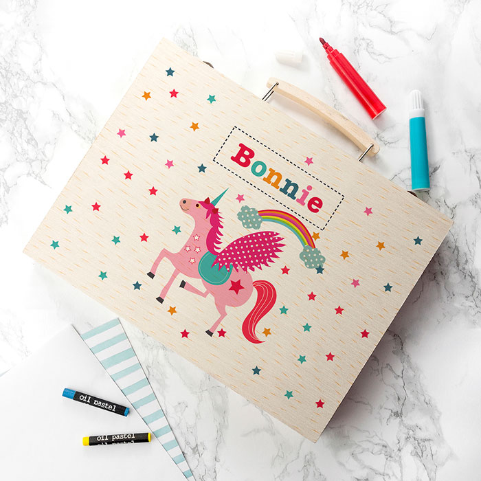 Personalised Kids Unicorn Colouring In Art Set