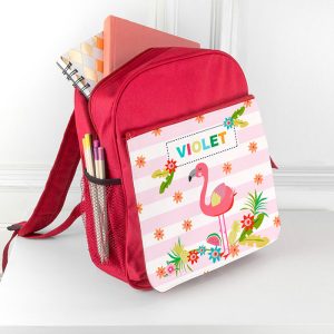 Personalised Girl's Flamingo Rucksack Pink or Red
