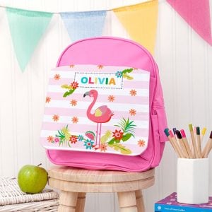 Personalised Girl's Flamingo Rucksack Pink or Red