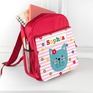 Personalised Girl's Red Rucksack Bag Various Designs