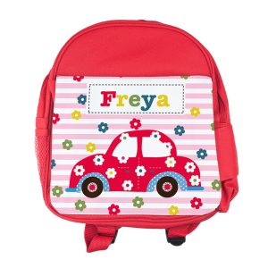 Personalised Girl's Red Rucksack Bag Various Designs