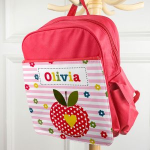 Personalised Girl's Red Rucksack Bag Various Designs
