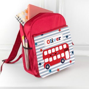 Kid's Personalised Red Rucksack Bag - Various Designs