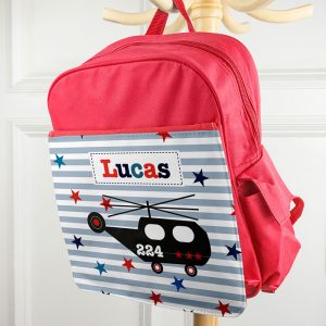 Kid's Personalised Red Rucksack Bag - Various Designs