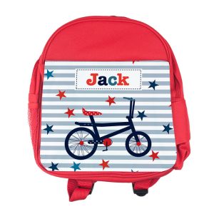 Kid's Personalised Red Rucksack Bag - Various Designs