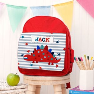 Kid's Personalised Red Rucksack Bag - Various Designs