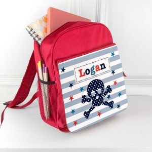 Kid's Personalised Red Rucksack Bag - Various Designs