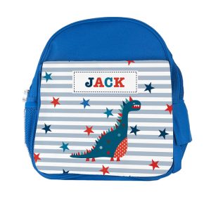 Kid's Personalised Blue Rucksack Bag Various Designs