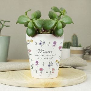 Personalised Wild Flowers Ceramic Plant Pot