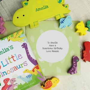 Personalised Dinosaur Book & Stacking Toy Toddler Gift