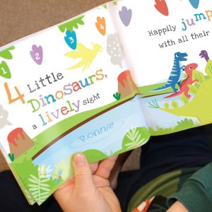 Personalised Dinosaur Book & Stacking Toy Toddler Gift