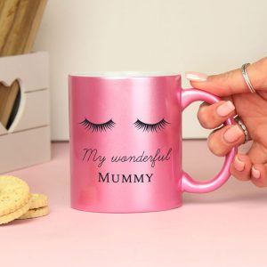 Personalised Eyelashes Pink Glitter Mug Women's Mug