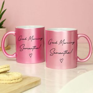 Women's Personalised Pink Glitter Mug