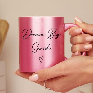 Women's Personalised Pink Glitter Mug