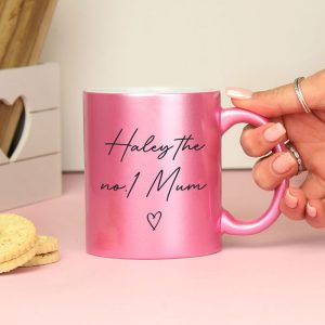 Women's Personalised Pink Glitter Mug