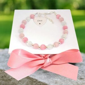 Personalised Cats Eye Bracelet with Engraved Steel Heart