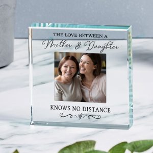 The Love Between Mother and Daughter Glass Photo Token