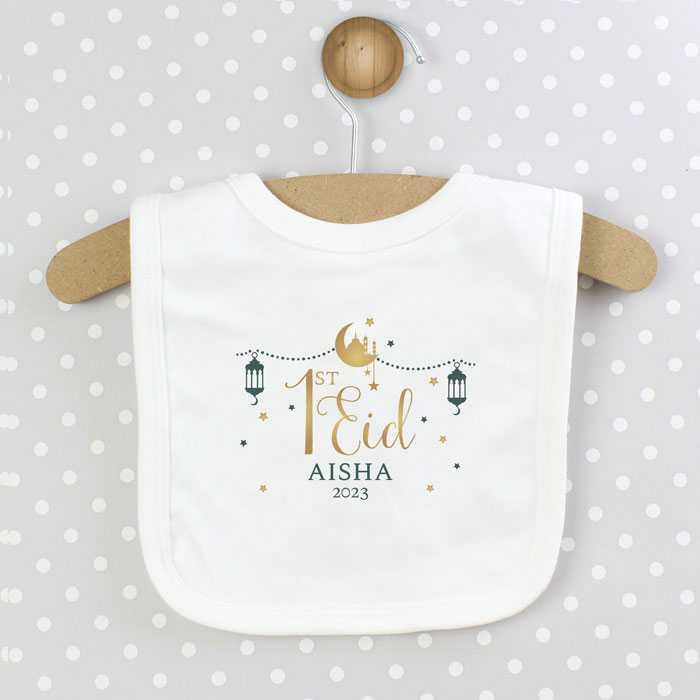 Personalised 1st Eid Cotton Baby Bib