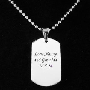 Boys Personalised Communion Dog Tag Necklace Stainless Steel
