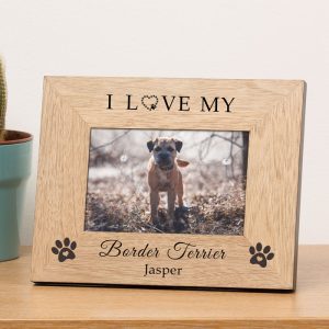 Personalised I Love, We Love Our Dog Wooden 6x4 Photo Frame