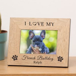 Personalised I Love, We Love Our Dog Wooden 6x4 Photo Frame
