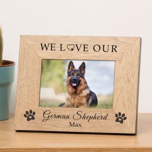 Personalised I Love, We Love Our Dog Wooden 6x4 Photo Frame