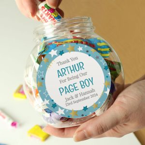 Personalised Page Boy Sweet Jar Appreciation Gift