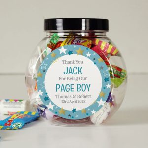 Personalised Page Boy Sweet Jar Appreciation Gift