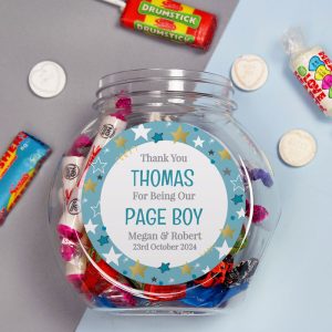 Personalised Page Boy Sweet Jar Appreciation Gift