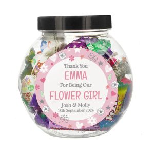 Personalised Flower Girl Sweet Jar Appreciation Gift