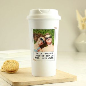 Personalised Photo Upload Plastic Travel Mug With Screw Lid